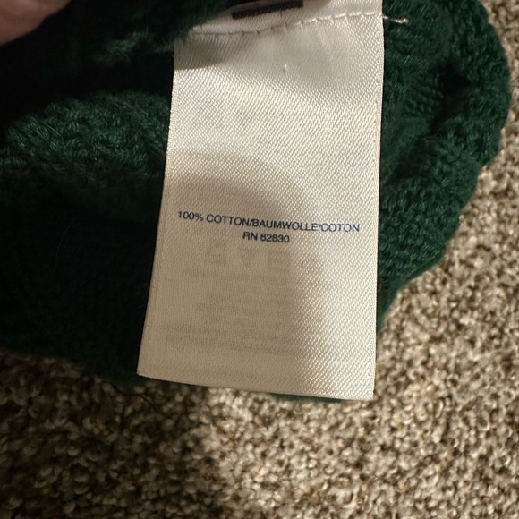 Lands' End Green Cable Knit Sweater - Picture 3 of 3